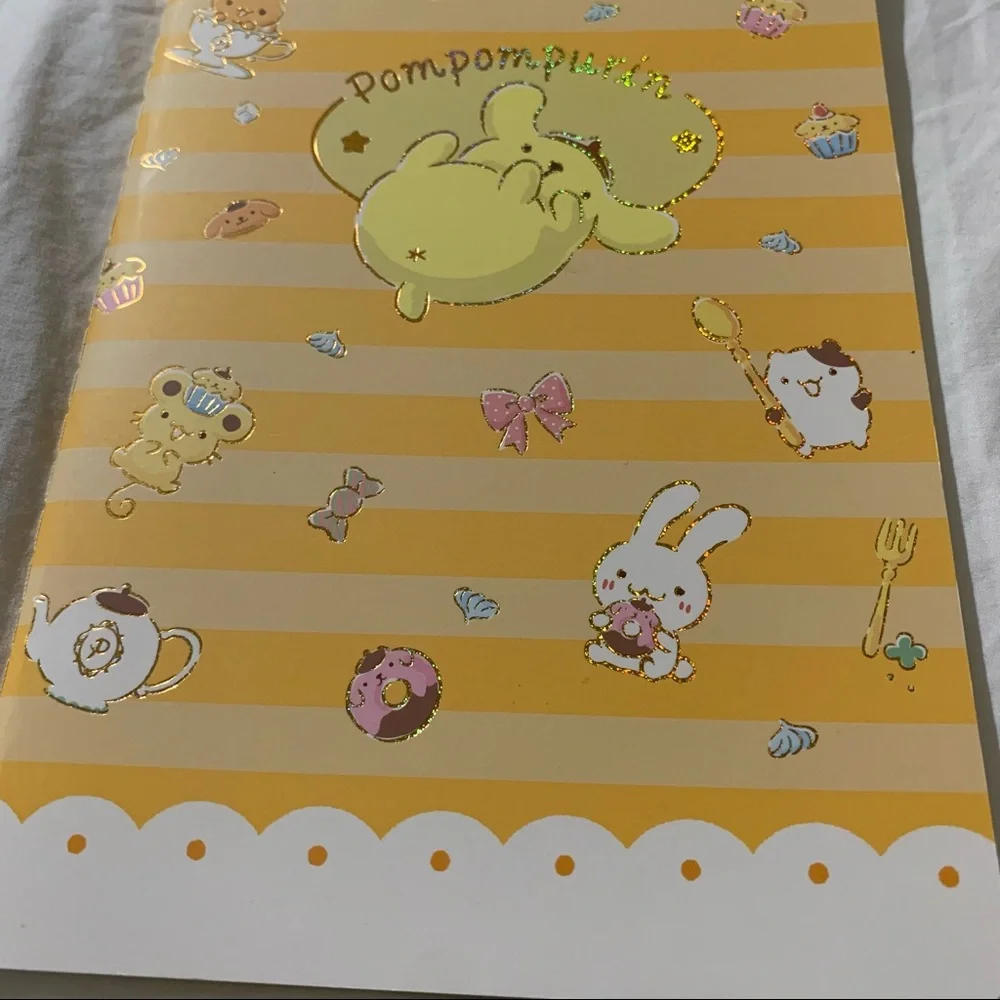 Pompompurin Yellow Medium-Sized Paperback Notebook with Free Sticker Sheet